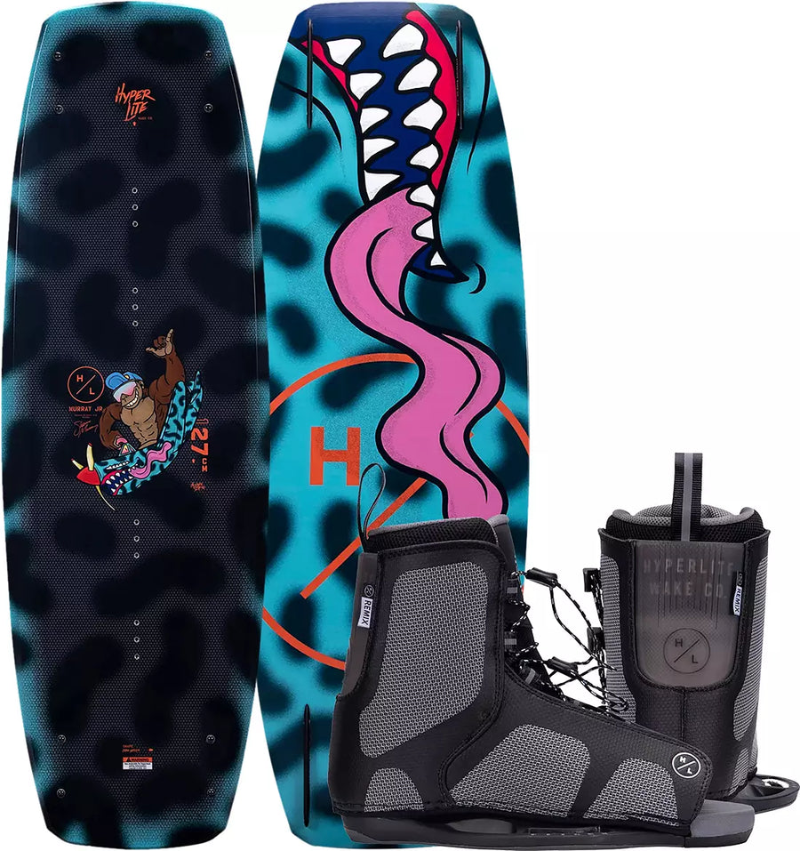 Hyperlite Junior Murray Jr. 127 cm W/Remix Wakeboard Package with Bindings, Kids, Multi