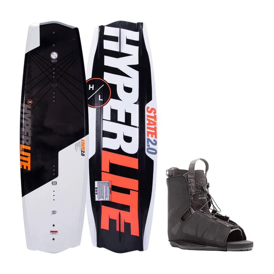 Hyperlite State 2.0 Wakeboard Package w/ Remix Bindings – 135 cm (Beginner–Intermediate, Boat)